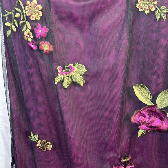 Adrianna Papell Purple Merlot Colored Midi size 10 Silk Lined Embroidered Beaded - Picture 5 of 9
